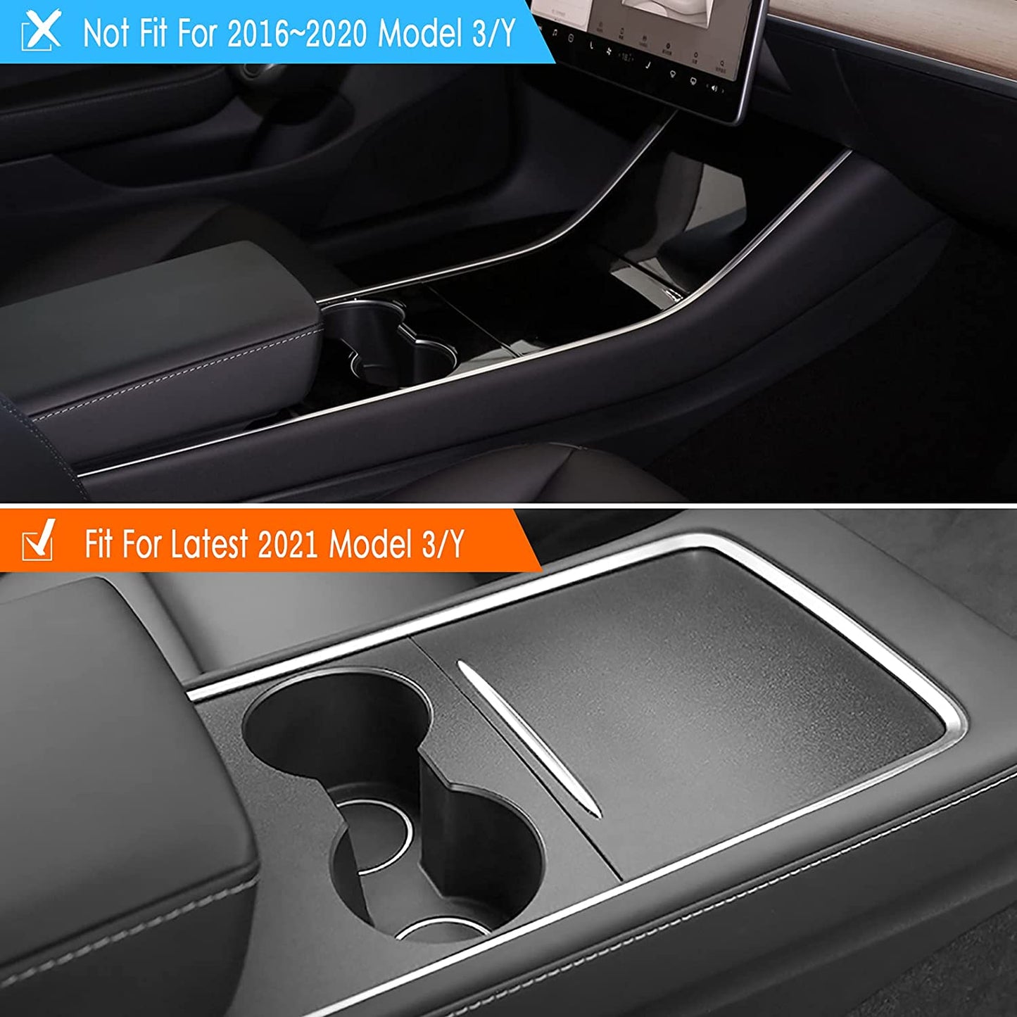 Tesla Model 3 Model Y 2021 2022 Center Console Wrap Kit Matte Black Console Cover Interior Decoration Wrap Kit for Tesla Accessories (Black)