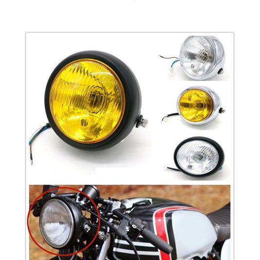 Modified Retro Headlight Black Shell Round Headlight