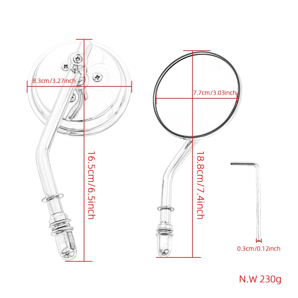 Motorcycle Full Metal Retro Rearview Mirror