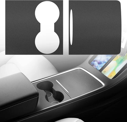 Tesla Model 3 Model Y 2021 2022 Center Console Wrap Kit Matte Black Console Cover Interior Decoration Wrap Kit for Tesla Accessories (Black)