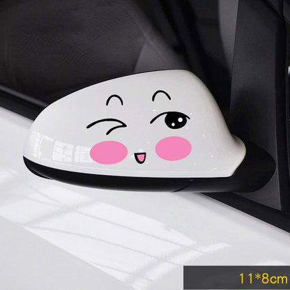 Reflective Cartoon Car Stickers Personality Selling Cute Eyes Rearview Mirror Electric Car Stickers Pair