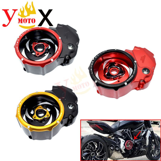 CNC Motorcycle Racing Clear Engine Clutch Cover Guard Spring Retainer Ring Pressure Plate For Ducati Xdiavel X Diavel All Year