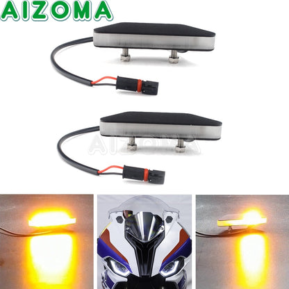 LED Fornt Mirror Block Off Turn Signals Light & Rear Tail Tidy Fender Eliminator Registration Plate Lamp For BMW S1000RR 2020-Up