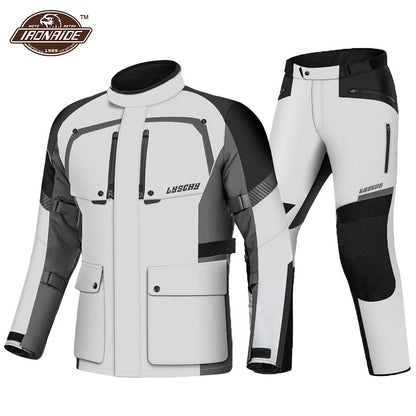 LYSCHY Motorcycle Jacket Summer Moto Suit Motorbike Riding Jacket Motocross Jacket Breathable Waterproof Motorcycle Protection