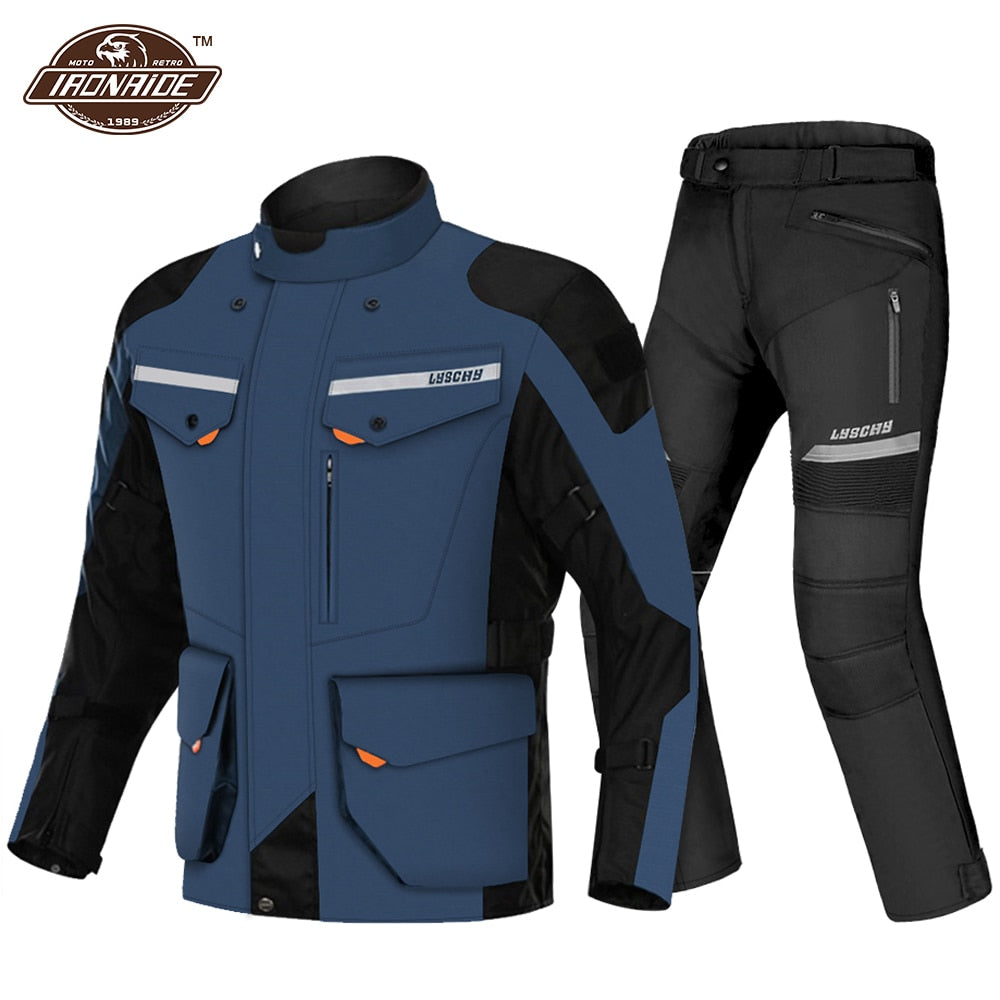 LYSCHY Motorcycle Jacket Summer Moto Suit Motorbike Riding Jacket Motocross Jacket Breathable Waterproof Motorcycle Protection