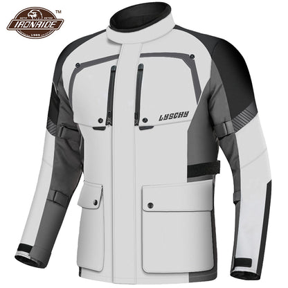 LYSCHY Motorcycle Jacket Summer Moto Suit Motorbike Riding Jacket Motocross Jacket Breathable Waterproof Motorcycle Protection