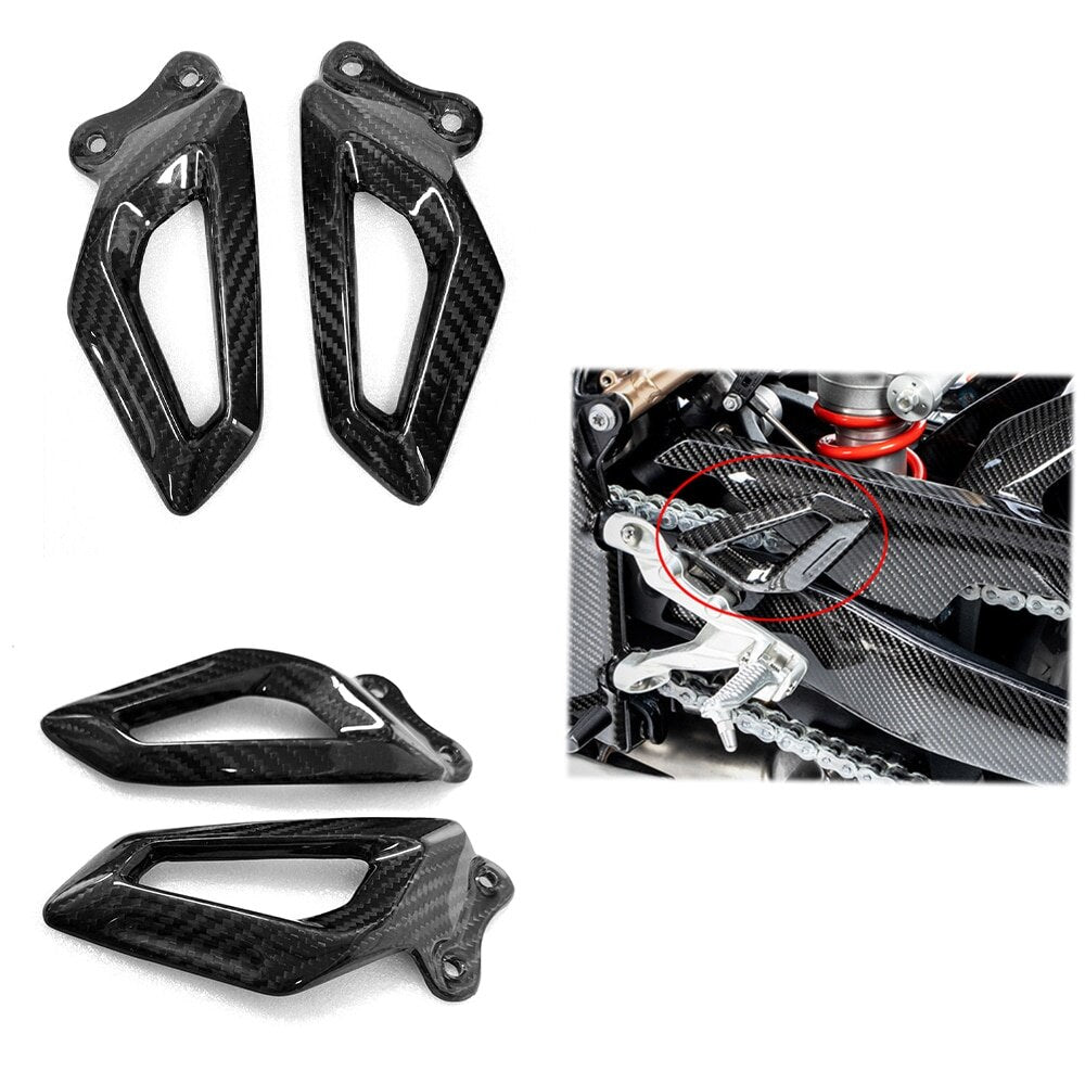 For BMW S1000RR S1000 RR Motorcycle Carbon Fiber Rearset Heel Guard Plates Covers Protector 2019 2020