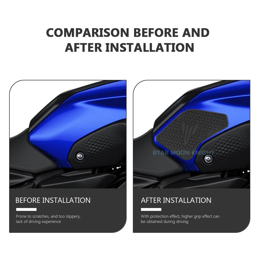 For Yamaha MT 07 MT07 MT-07 2021 - Side Fuel Tank pad Tank Pads Protector Stickers Decal Gas Knee Grip Traction Pad Tankpad