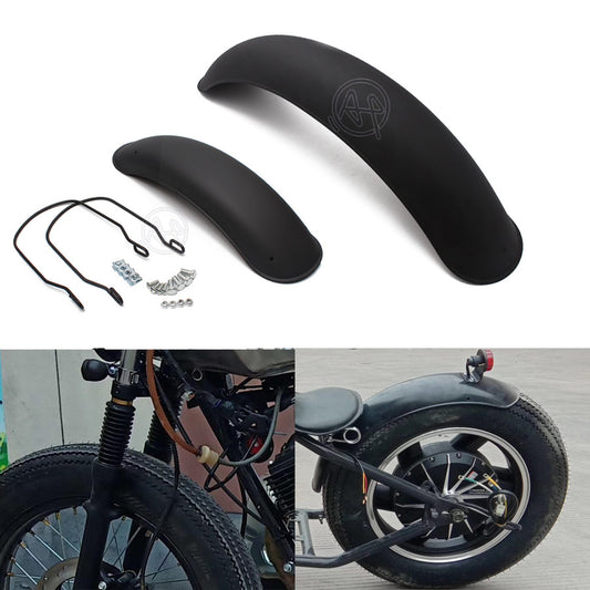 1set Motorcycle Retro Front+Rear Black Metal Fender Mudguard for Vintage Harley BOB BOBBER