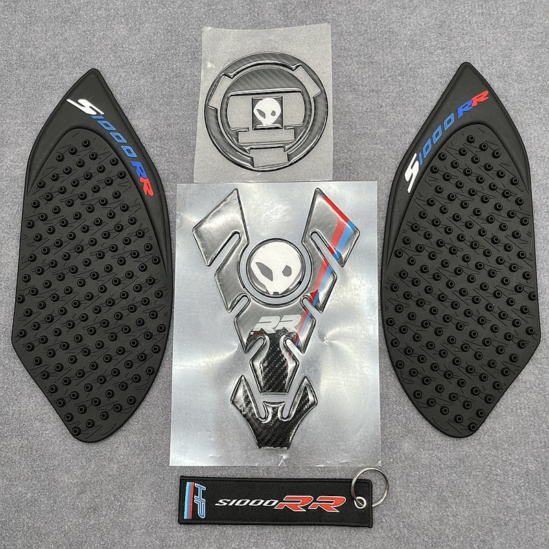 Carbon Fiber Motorcycle Fuel Gas Tank Cap Sticker Pad Anti Slip Traction Decal For BMW S1000RR S1000 RR HP4 Tank Cover Protector