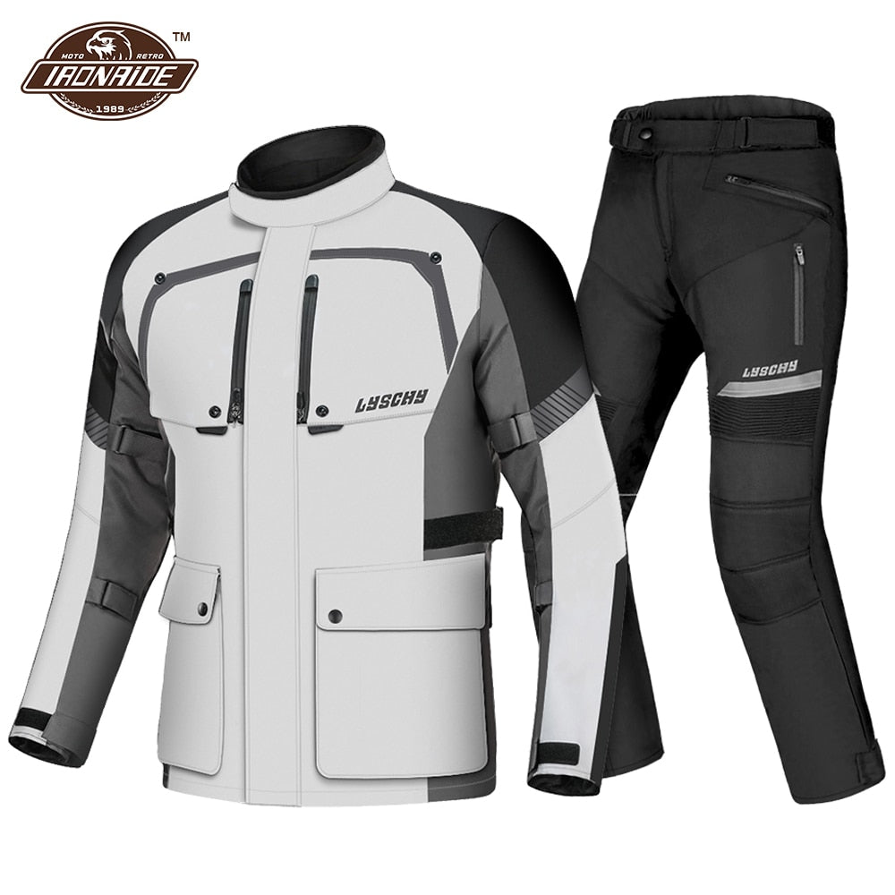 LYSCHY Motorcycle Jacket Summer Moto Suit Motorbike Riding Jacket Motocross Jacket Breathable Waterproof Motorcycle Protection