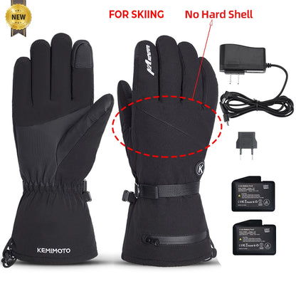 Heated Motorcycle Gloves Winter Warm Motorcycle Moto Heated Gloves Waterproof Rechargeable Heating Thermal Gloves For Snowmobile