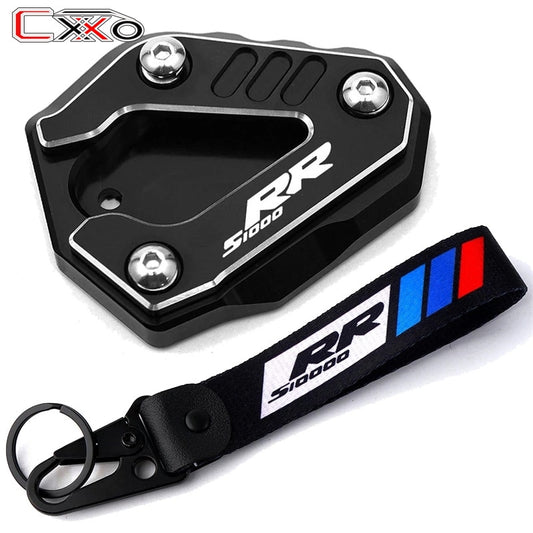 Motorcycle CNC Kickstand Side Stand Enlarge Extension Keychain For BMW S1000 RR S1000RR S 1000 RR 2019-2020 2021 2022