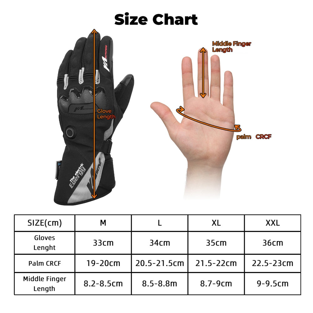 Heated Motorcycle Gloves Winter Warm Motorcycle Moto Heated Gloves Waterproof Rechargeable Heating Thermal Gloves For Snowmobile