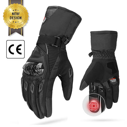 KEMiMOTO Motorcycle Gloves Winter Black Guantes Moto Invierno Warm Touch Screen Waterproof Windproof Gloves Protective