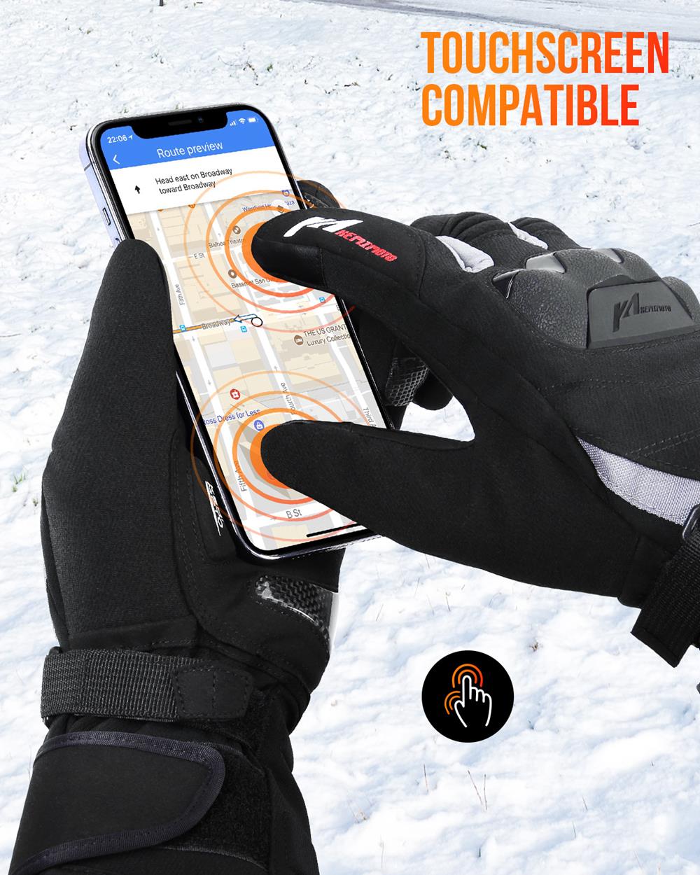 Heated Motorcycle Gloves Winter Warm Motorcycle Moto Heated Gloves Waterproof Rechargeable Heating Thermal Gloves For Snowmobile