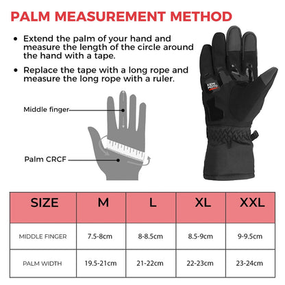 KEMiMOTO Motorcycle Gloves Winter Black Guantes Moto Invierno Warm Touch Screen Waterproof Windproof Gloves Protective