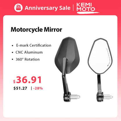 Motorcycle Handlebar Mirror 7/8&#39;&#39; 22mm Bar End Mirror Rearview Mirror For Honda CB1000R CB650 CB500F For Yamaha Moto Accessories