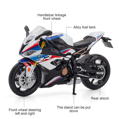 1/12 BMW S1000RR Alloy Diecast Motorcycle Model Toy Collection Hobbies Shork-Absorber Off Road Autocycle Toys Car Kid Gifts