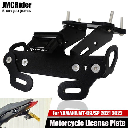 For Yamaha MT-09 MT09 MT 09 SP 2021 2022 Rear Fender Registration Bracket License Plate Holder Frame Tail Tidy with LED light