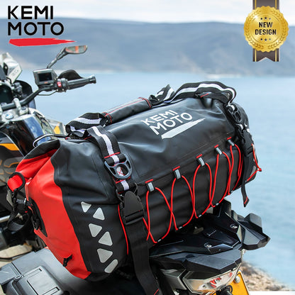 KEMIMOTO Motorcycle Bag Waterproof PVC Tail Bags Reflective Tail Duffle Bag Saddle Dry Luggage Outdoor Bag For  BMW For Yamaha