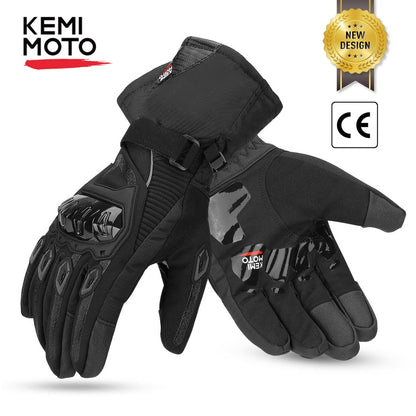 KEMiMOTO Winter Motorcycle Gloves Touch Screen Motorcross Waterproof Windproof Protective Winter Gloves Men Guantes Moto Luvas