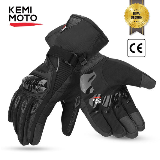 KEMiMOTO Winter Motorcycle Gloves Touch Screen Motorcross Waterproof Windproof Protective Winter Gloves Men Guantes Moto Luvas