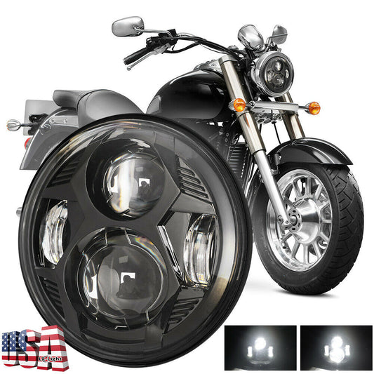 Brightest Black 5-0.75inch 5.75 Inch Round Led Headlight For Motorcycle Bike Motor